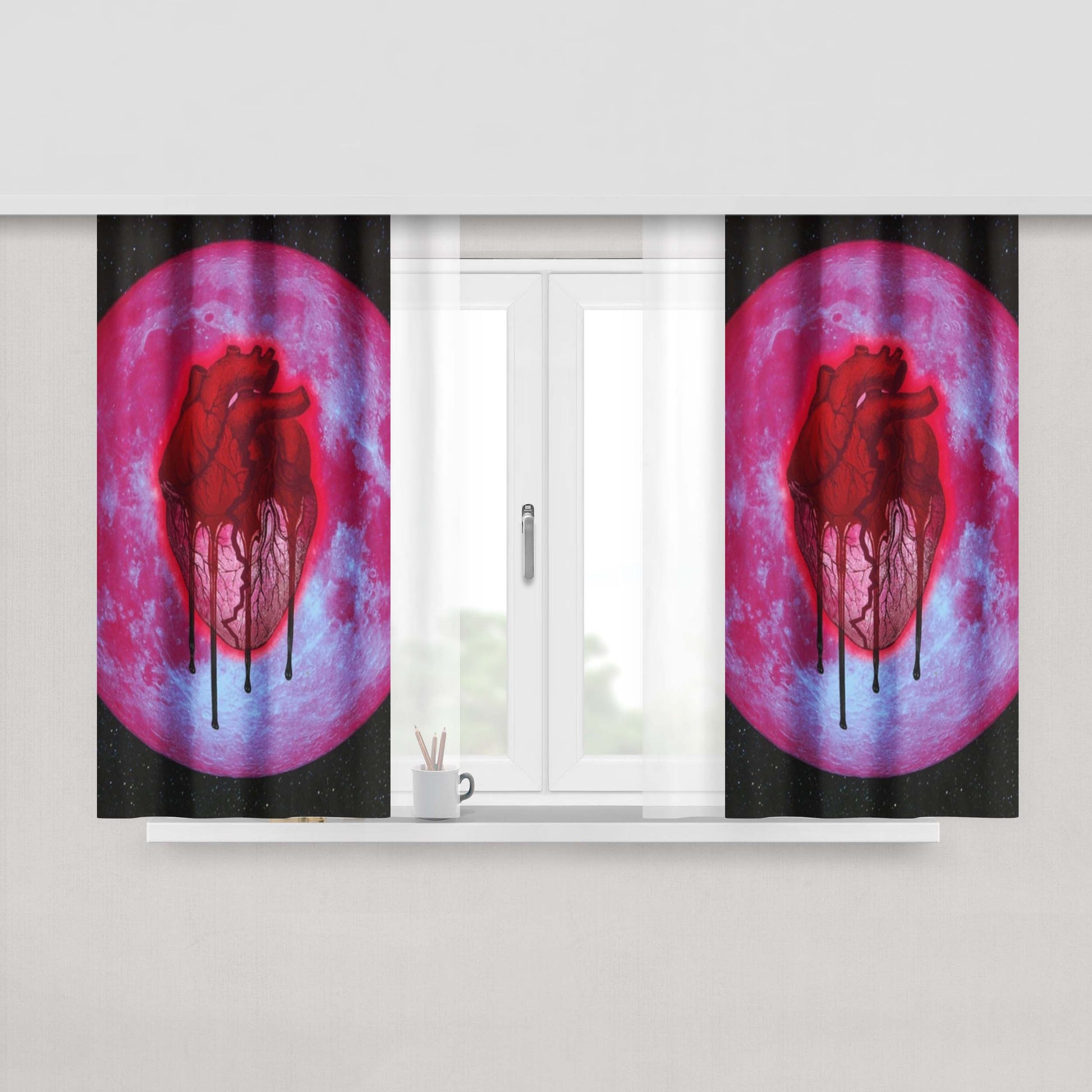 Chris Brown Heartbreak On A Full Moon Peach Skin Window Curtains