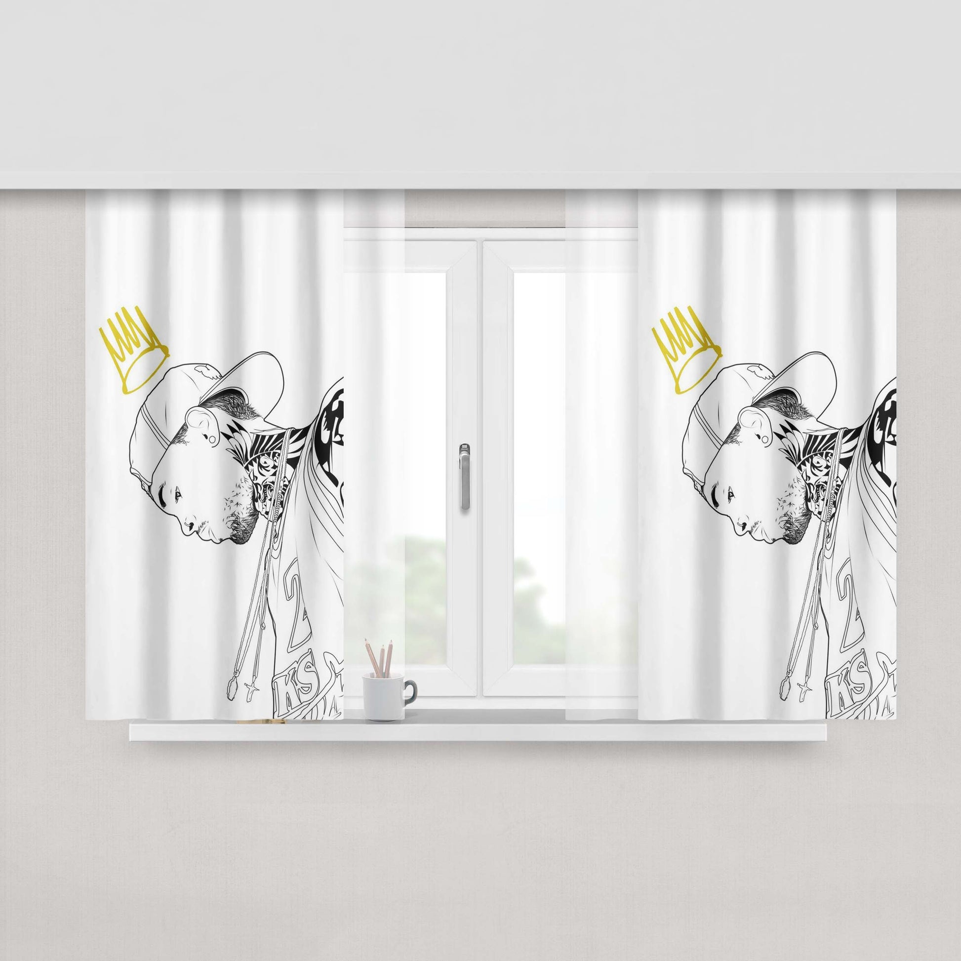 Chris Brown Photos Peach Skin Window Curtains