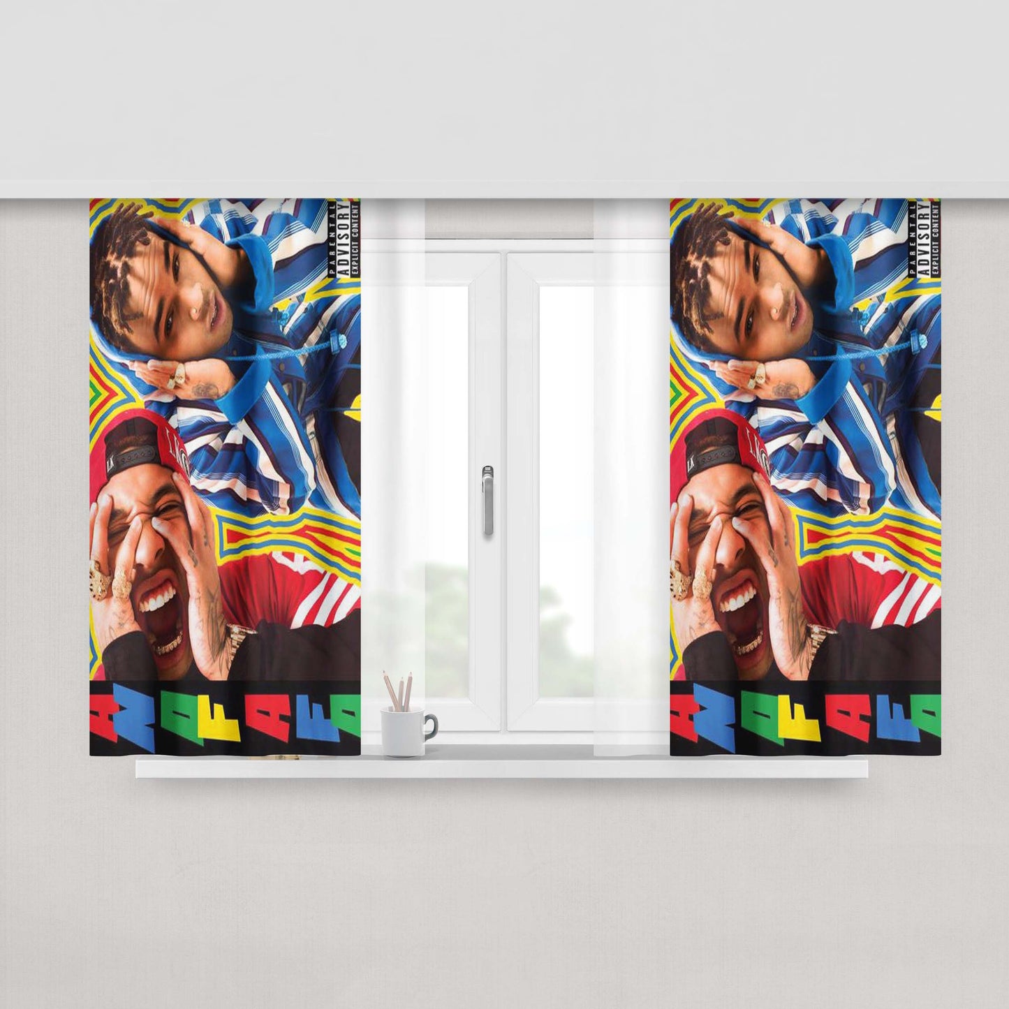 Chris Brown Tyga Peach Skin Window Curtains