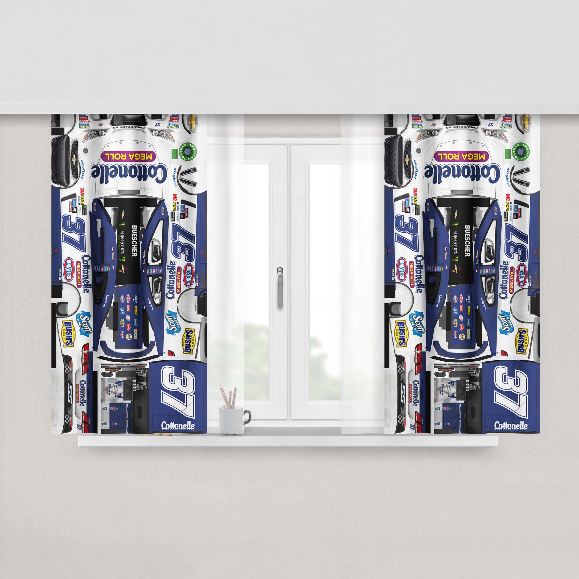 Chris Buescher'S Car Stikers Peach Skin Window Curtains