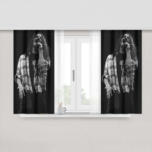 Chris Cornell Of Soundgarden Peach Skin Window Curtains