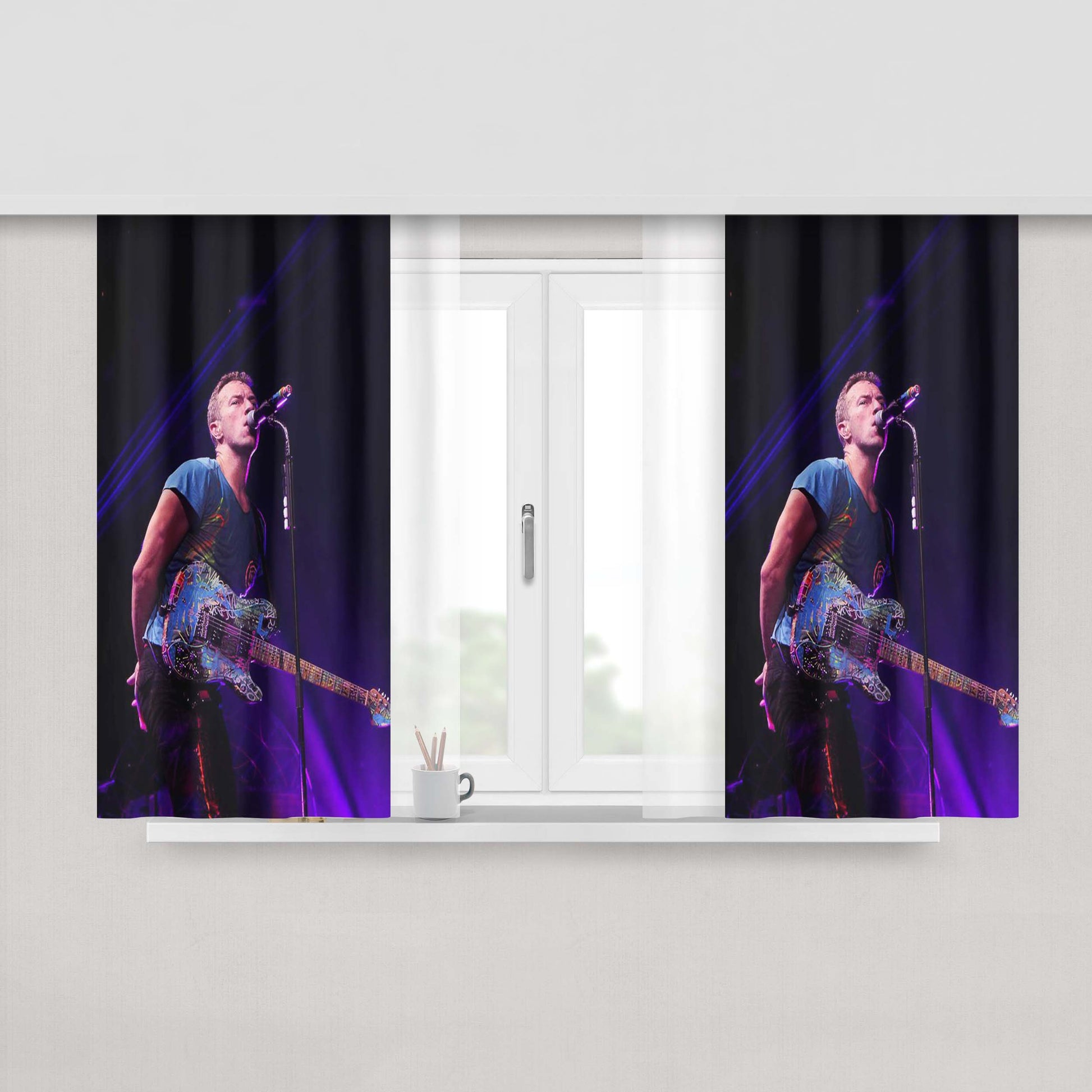 Chris Martin Of Coldplay Peach Skin Window Curtains