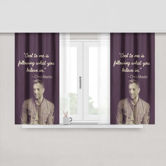 Chris Martin Quotes Peach Skin Window Curtains