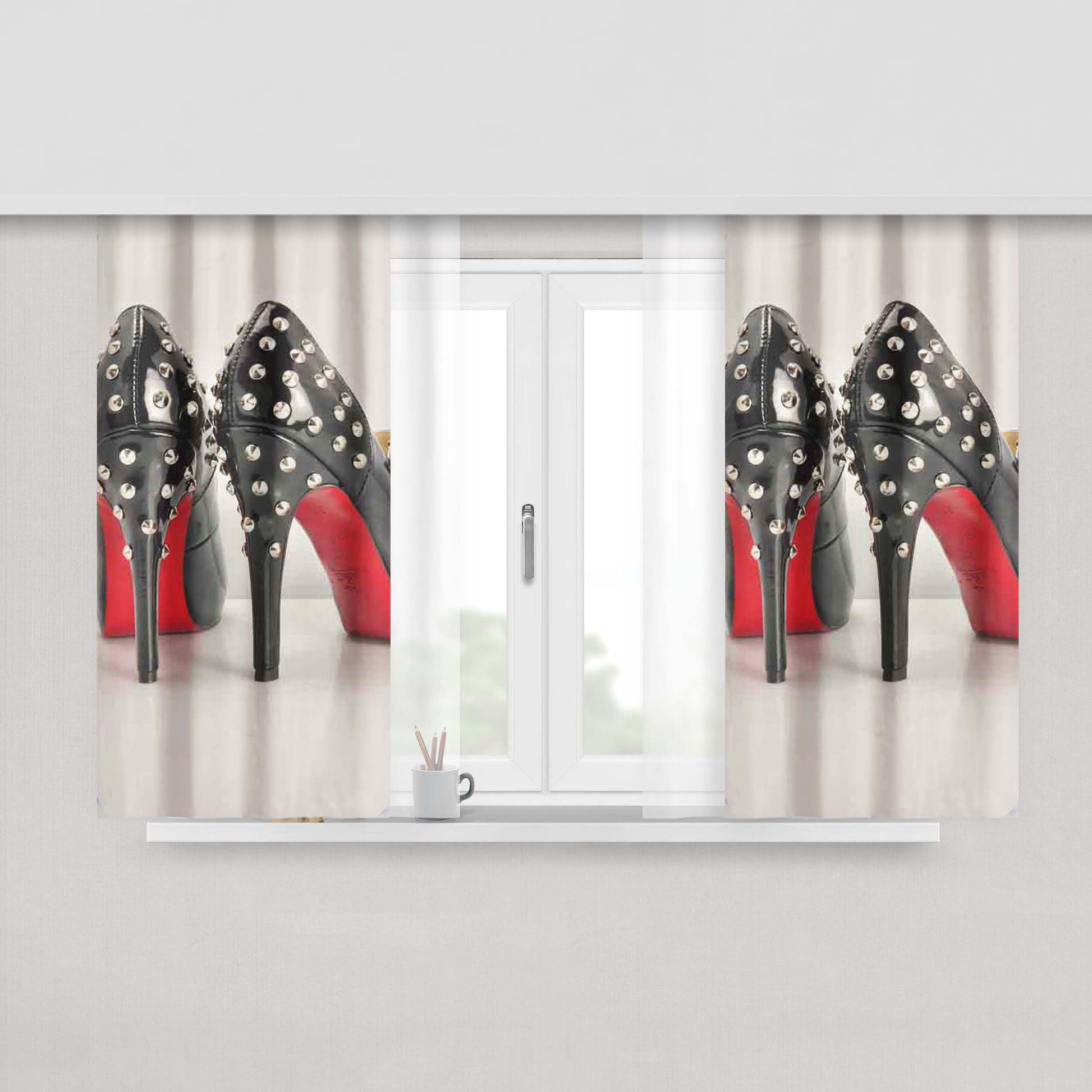 Christian Louboutin Red Bottom Heels Peach Skin Window Curtains