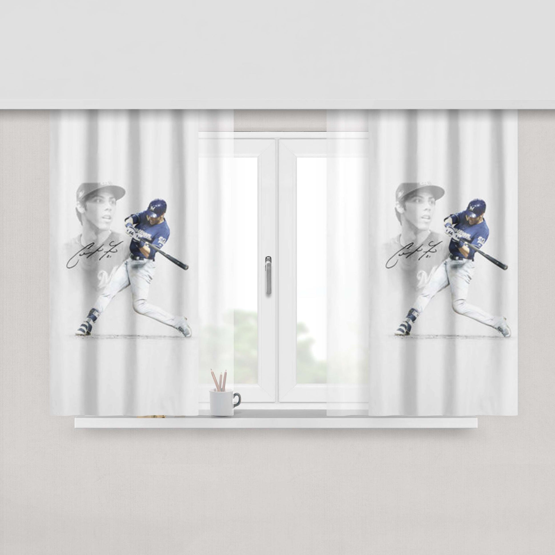 Christian Yelich Signature Peach Skin Window Curtains