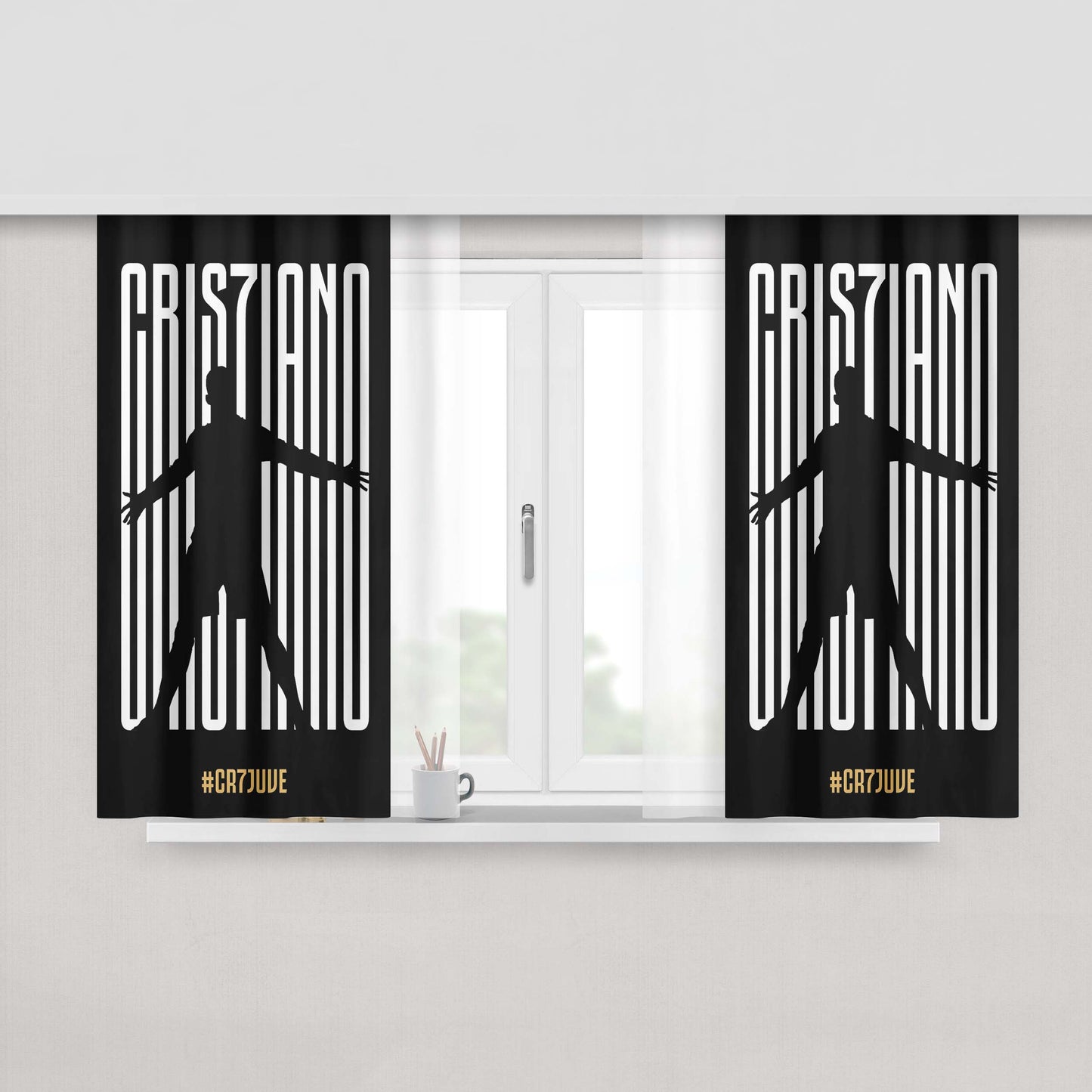 Christiano Ronaldo Juventus Cr7Juve Peach Skin Window Curtains