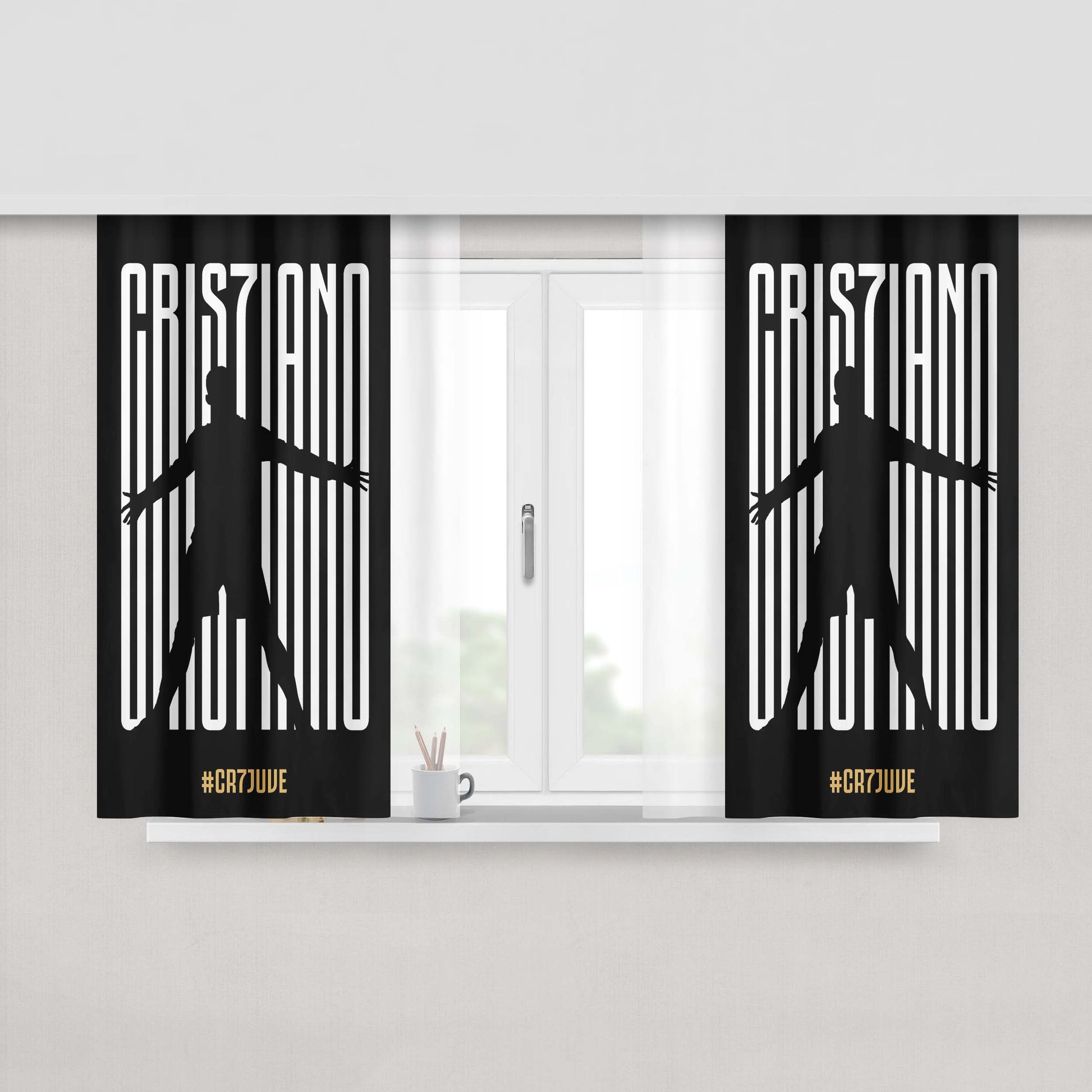 Christiano Ronaldo Juventus Cr7Juve Peach Skin Window Curtains