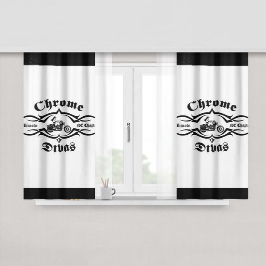 Chrome Divas Logo Peach Skin Window Curtains