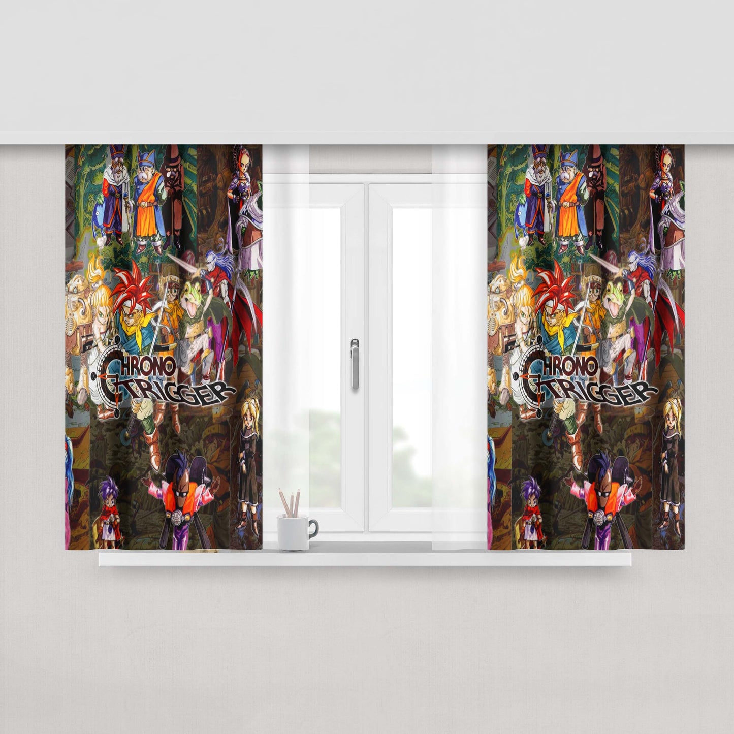 Chrono Trigger Nintendo Retro Game Peach Skin Window Curtains