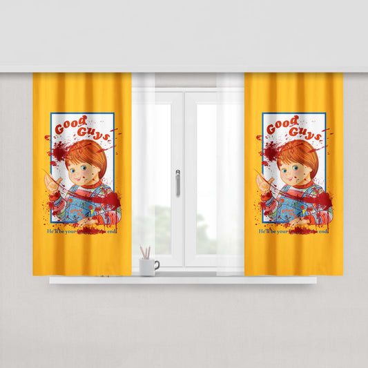 Chucky Childs Play Good Guys Peach Skin Window Curtains