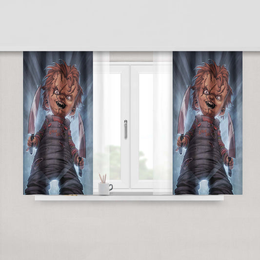 Chucky Doll Wallpaper Peach Skin Window Curtains
