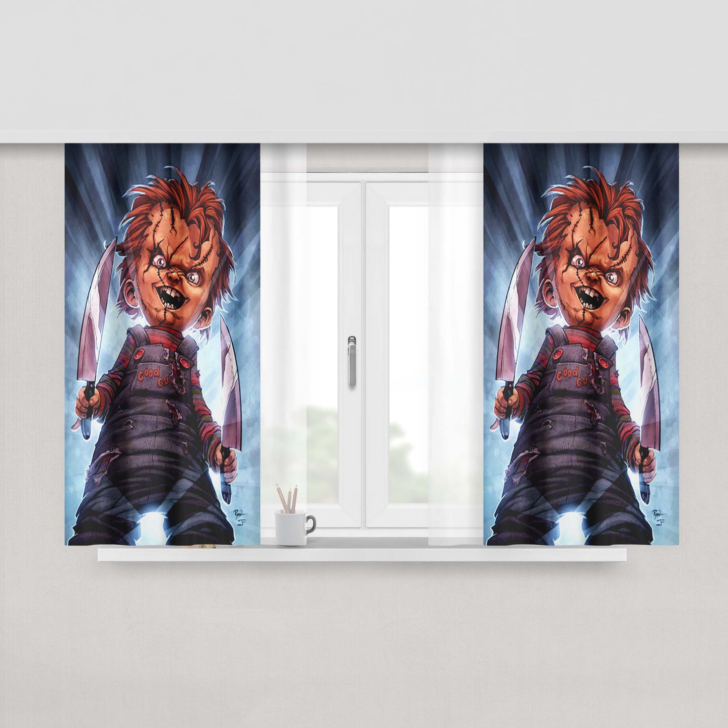 Chucky Peach Skin Window Curtains