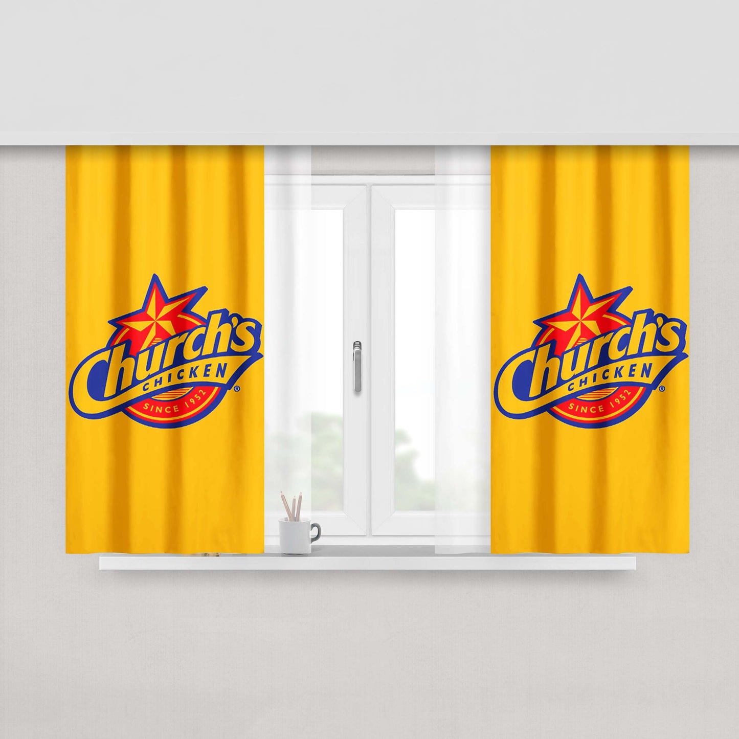 Church'S Chicken Peach Skin Window Curtains