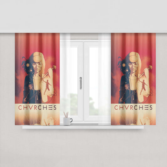Chvrches Band Peach Skin Window Curtains