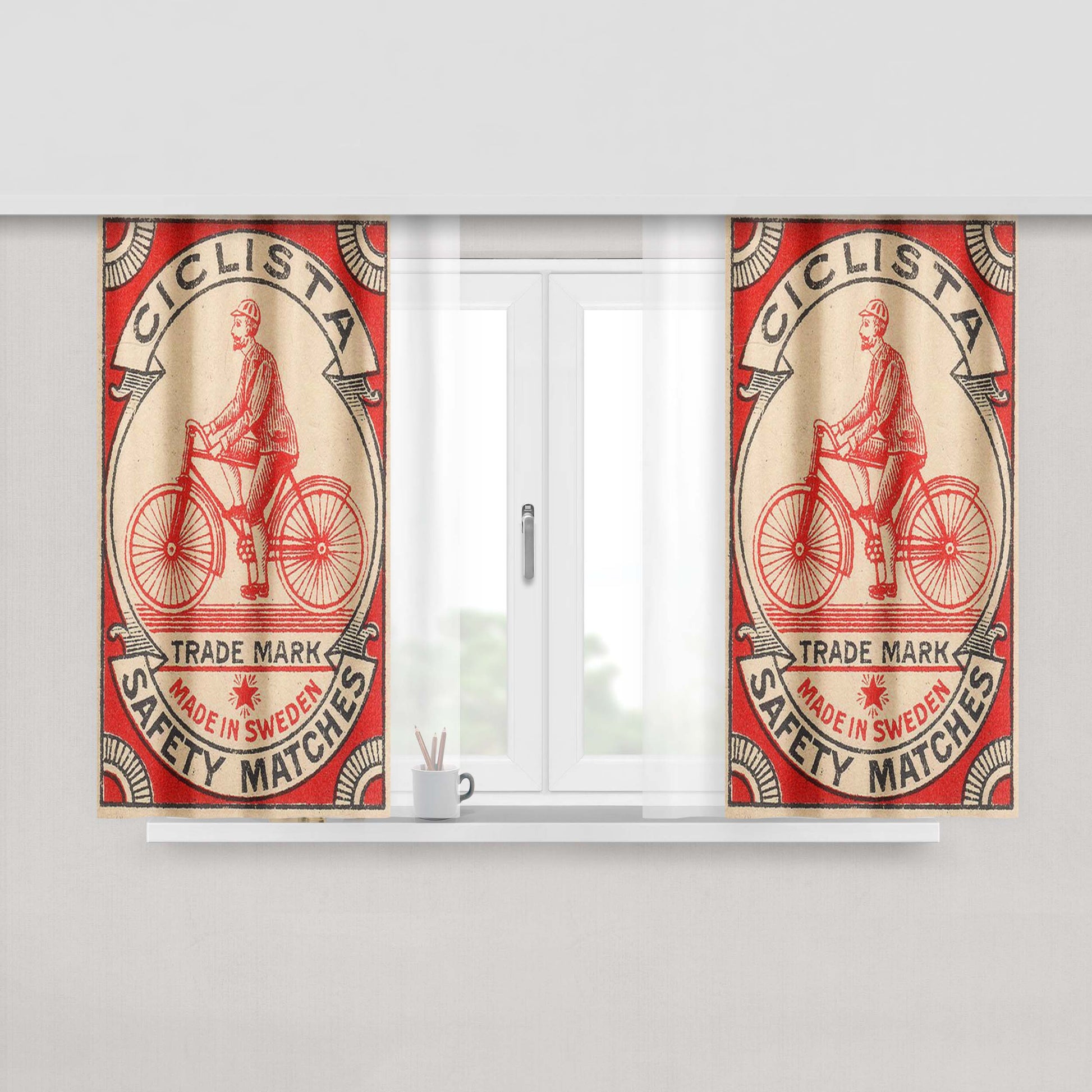 Ciclista Peach Skin Window Curtains