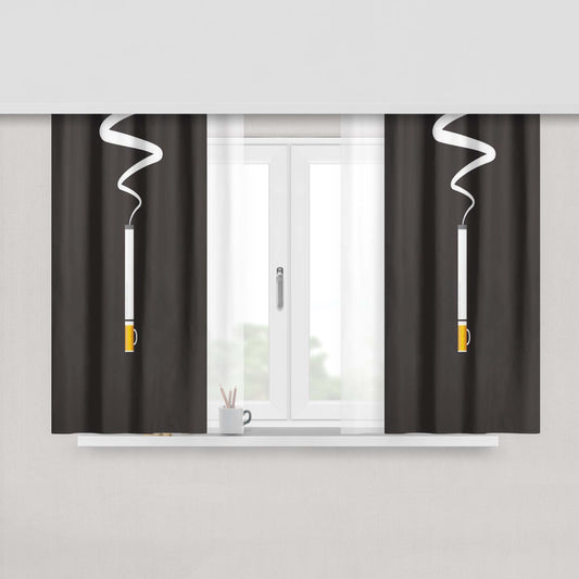 Cigs And Alcohol Peach Skin Window Curtains