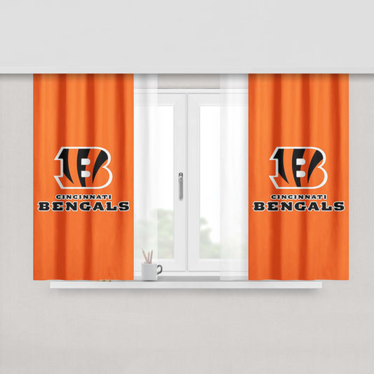 Cincinnati Bengals Orange Peach Skin Window Curtains