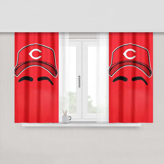 Cincinnati Reds Peach Skin Window Curtains