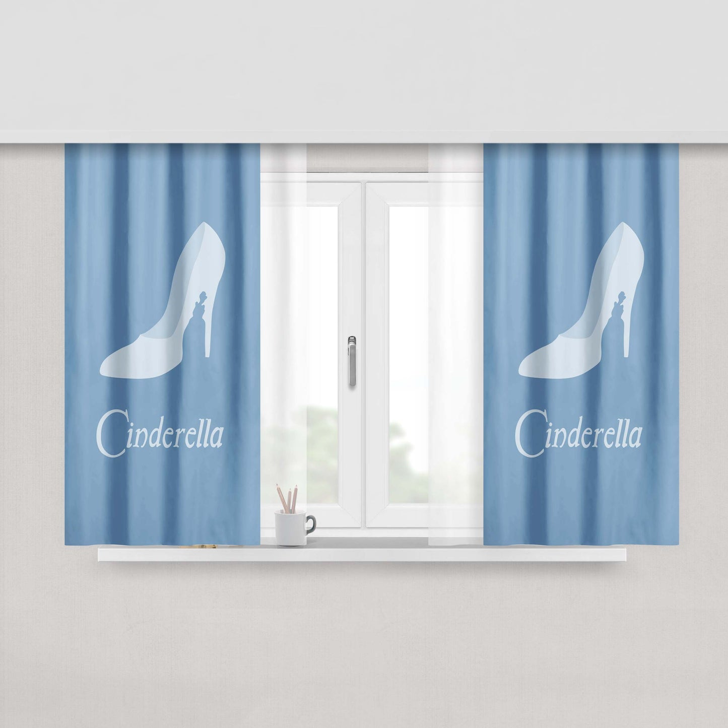 Cinderella Background Peach Skin Window Curtains