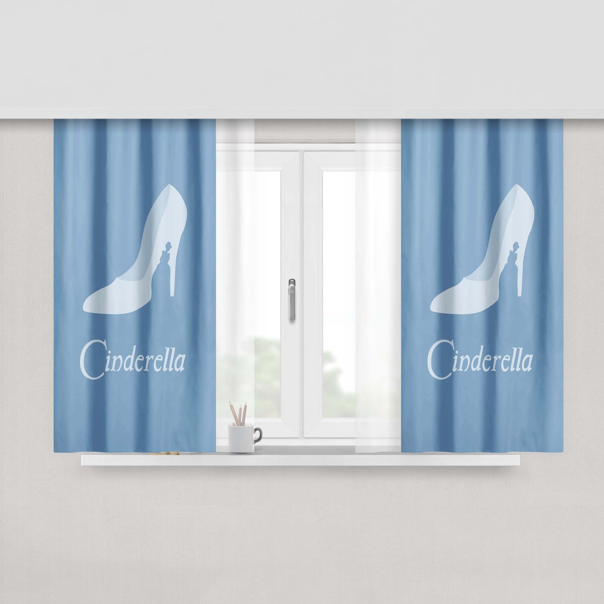 Cinderella Background Peach Skin Window Curtains