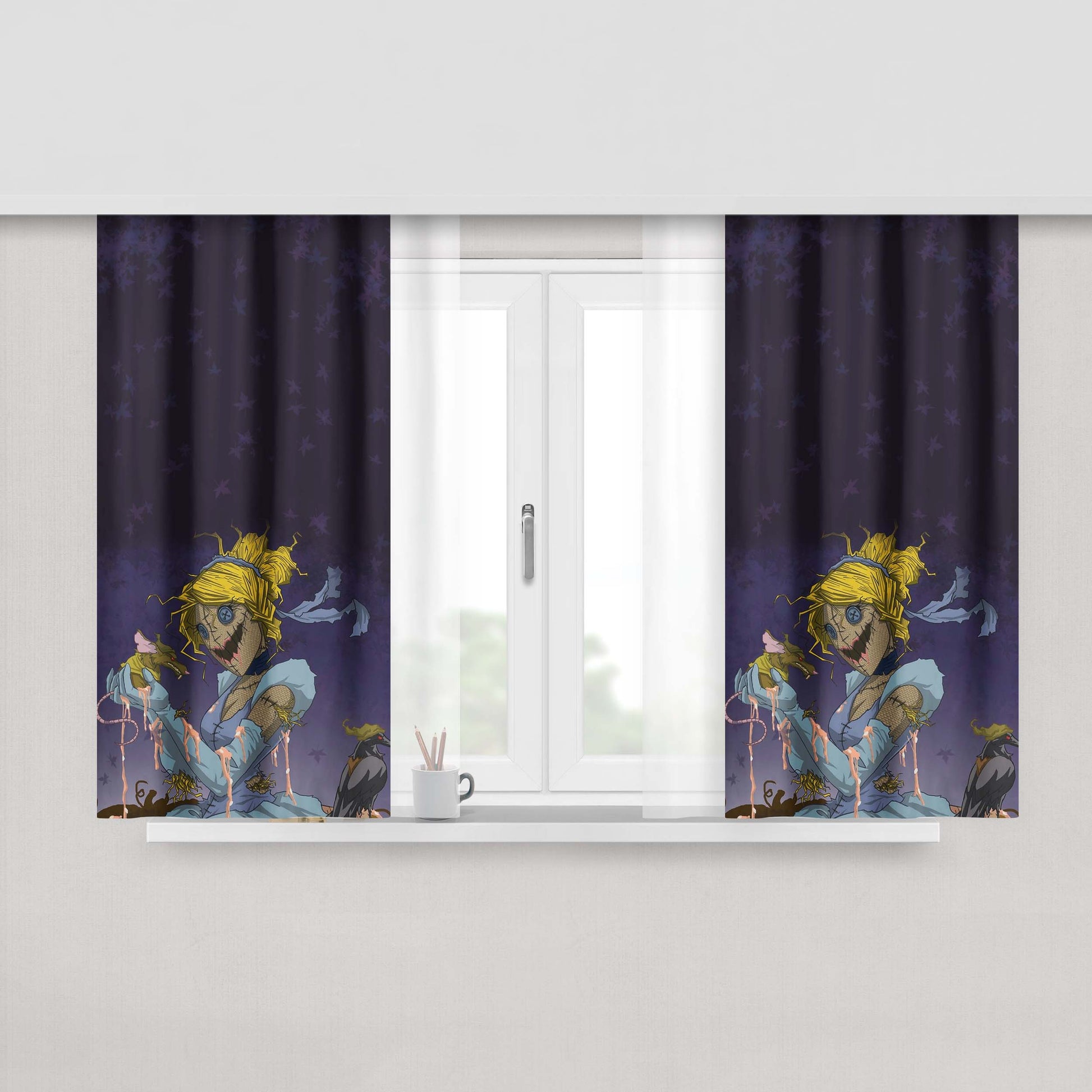 Cinderella Ghost Devil Peach Skin Window Curtains