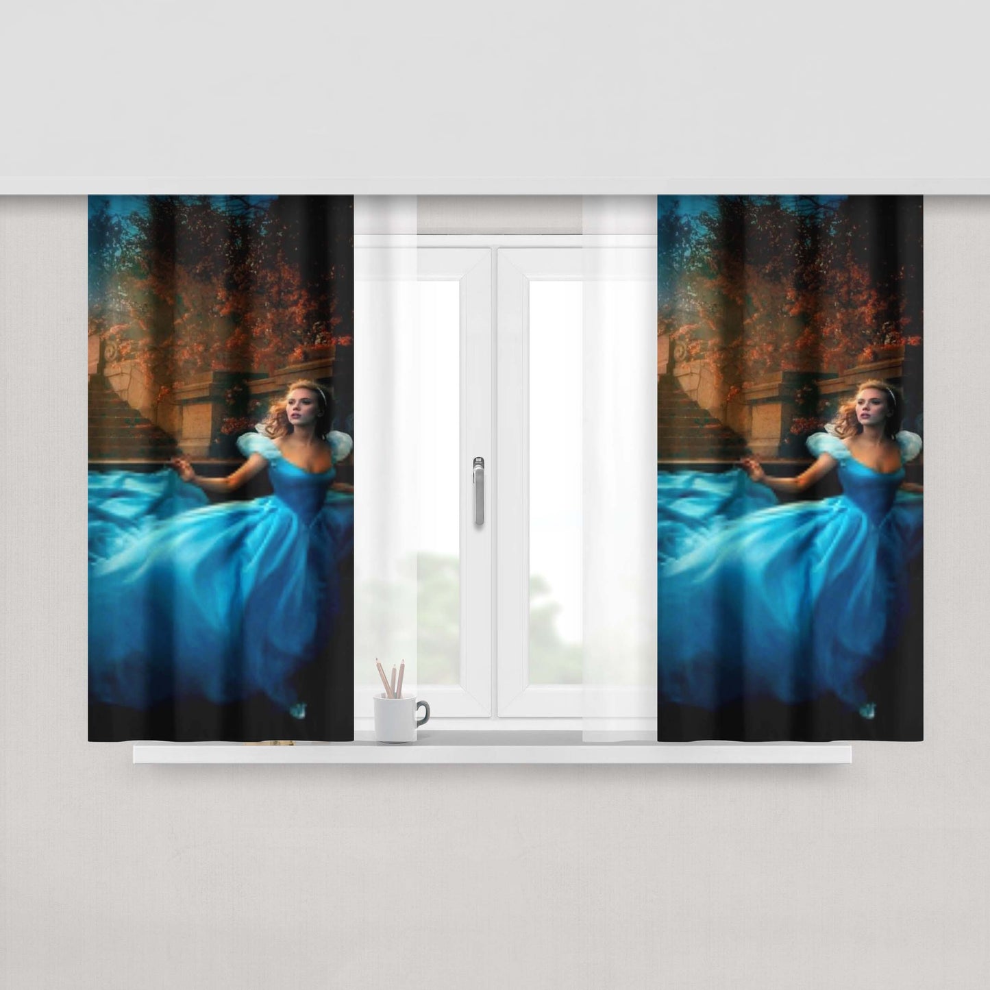 Cinderella Lord Moon Peach Skin Window Curtains