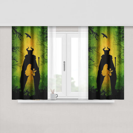 Cinderella Malficients Peach Skin Window Curtains