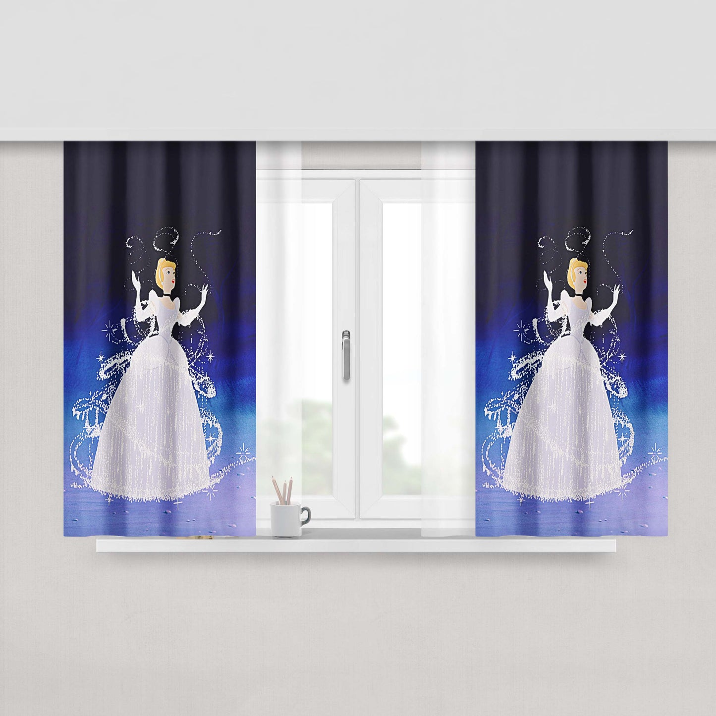 Cinderella Time Peach Skin Window Curtains