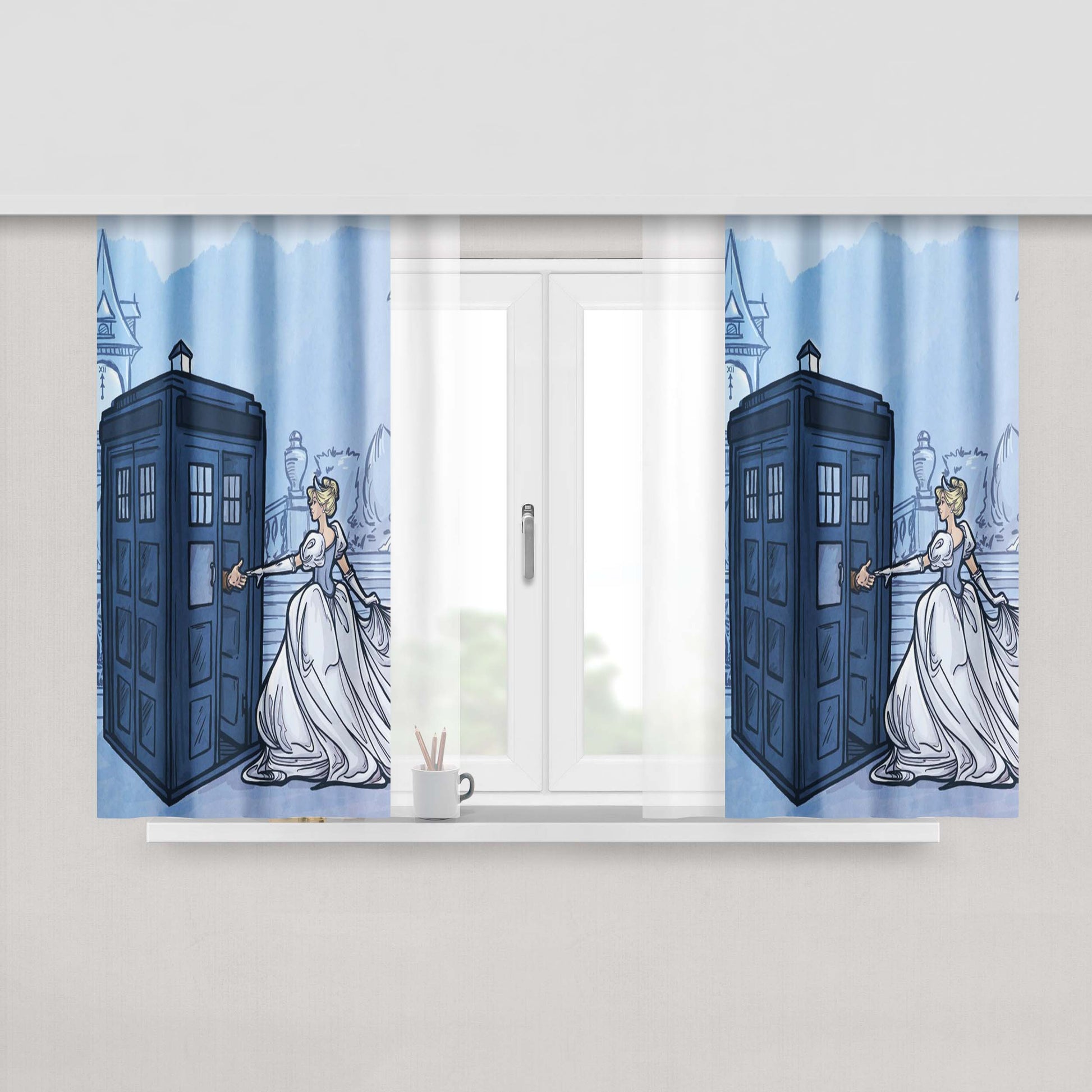 Cinderella Tradis Peach Skin Window Curtains
