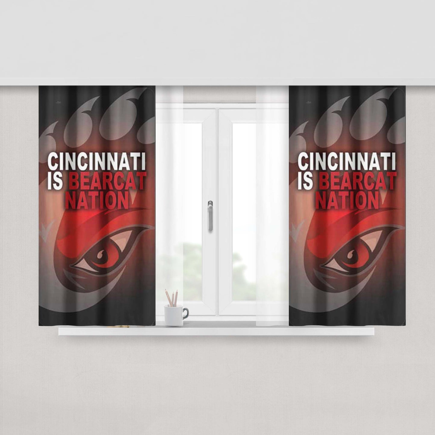 Cinncinnati Bearcats Nation Peach Skin Window Curtains