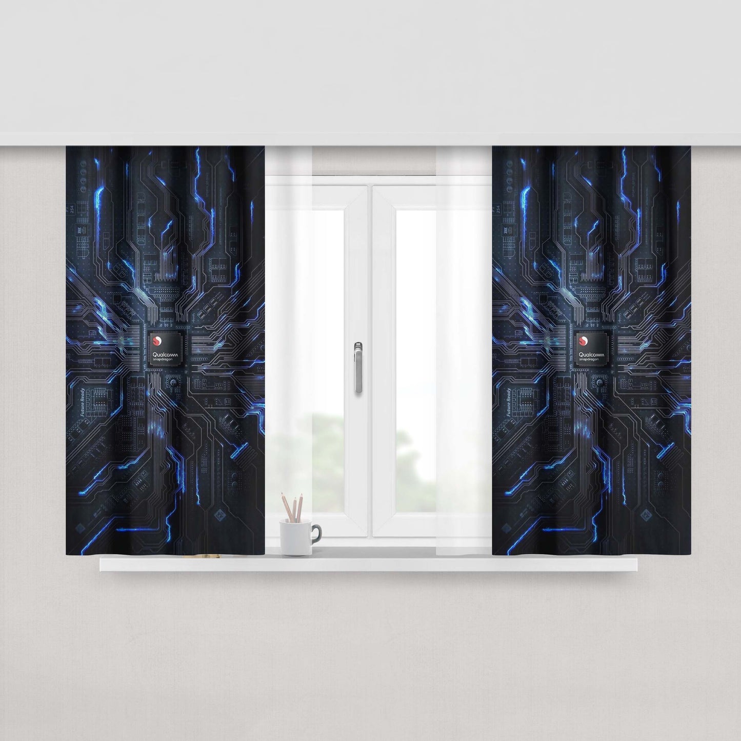Circuit Techno Protector Guard For Peach Skin Window Curtains