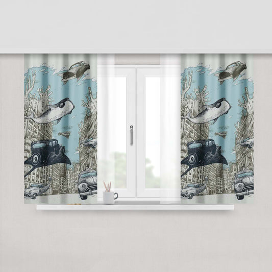 City Of Sea Peach Skin Window Curtains