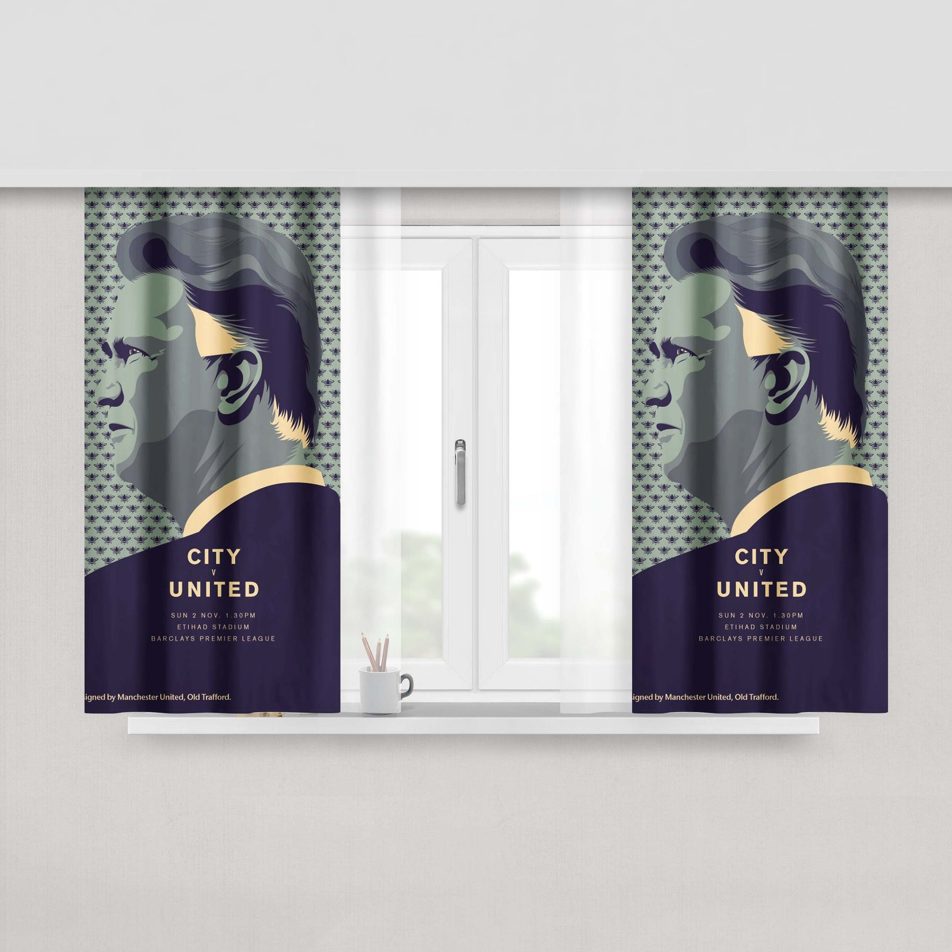 City Vs United Peach Skin Window Curtains