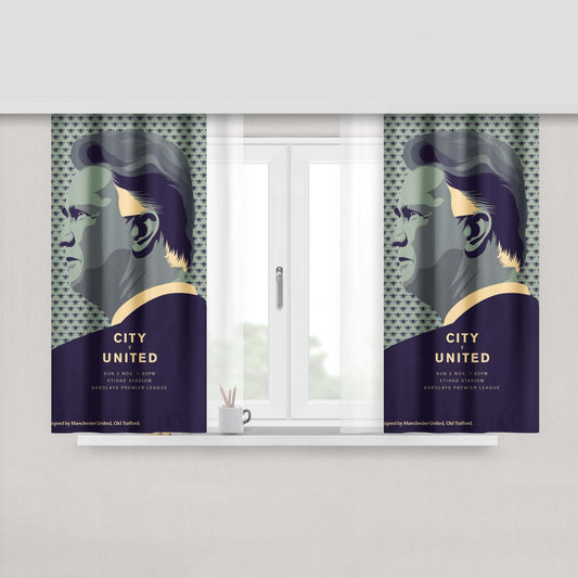 City Vs United Peach Skin Window Curtains