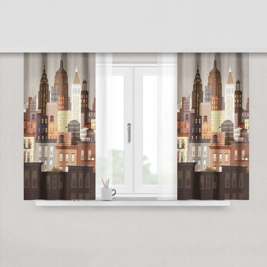 City Peach Skin Window Curtains