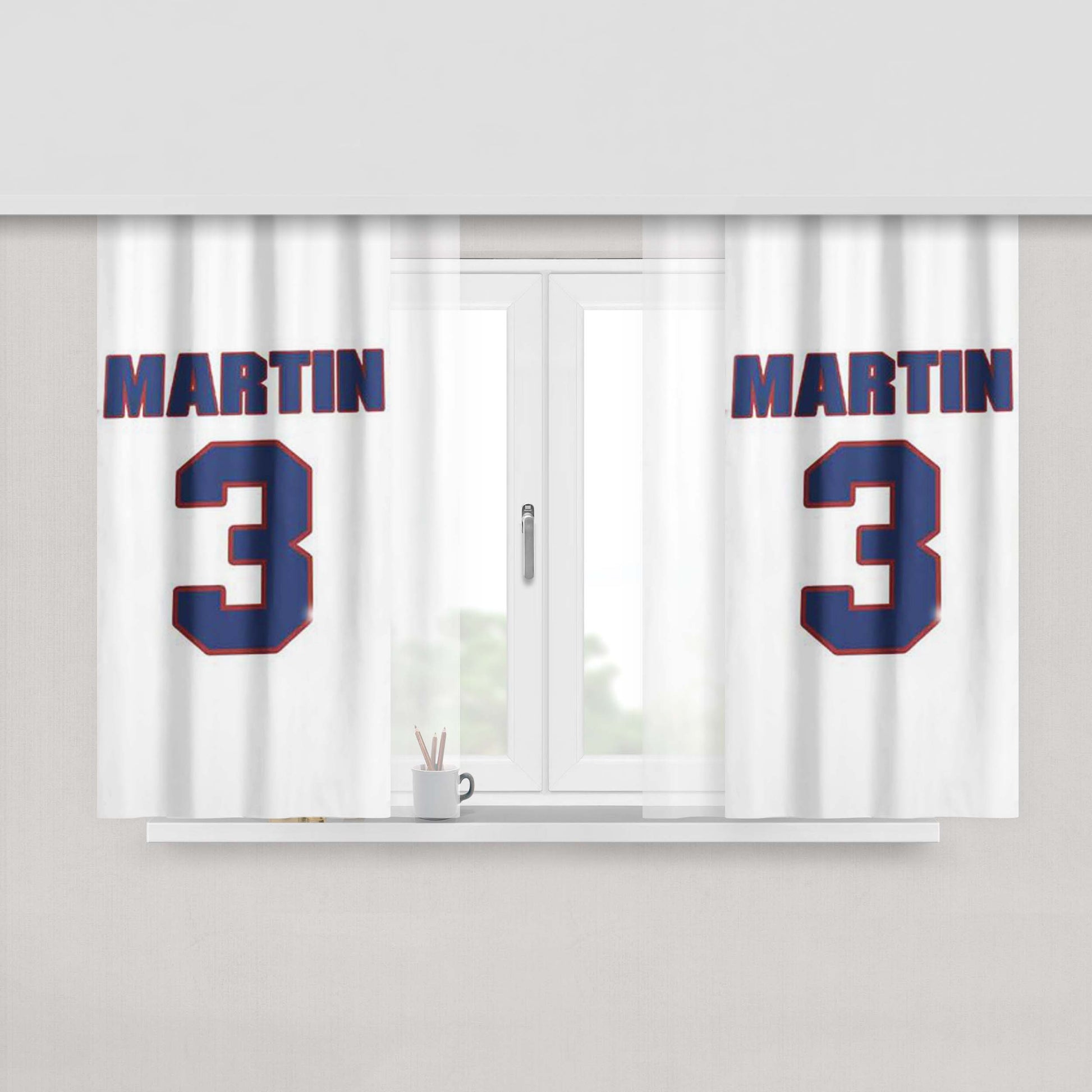 Clare Martin National Hockey Peach Skin Window Curtains
