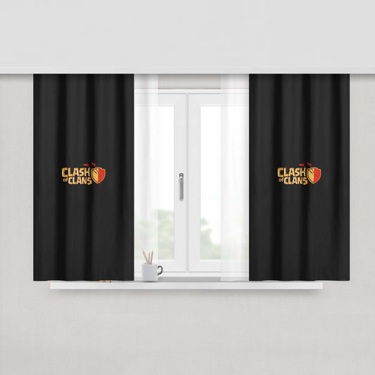 Clash Of Clans Logo Peach Skin Window Curtains