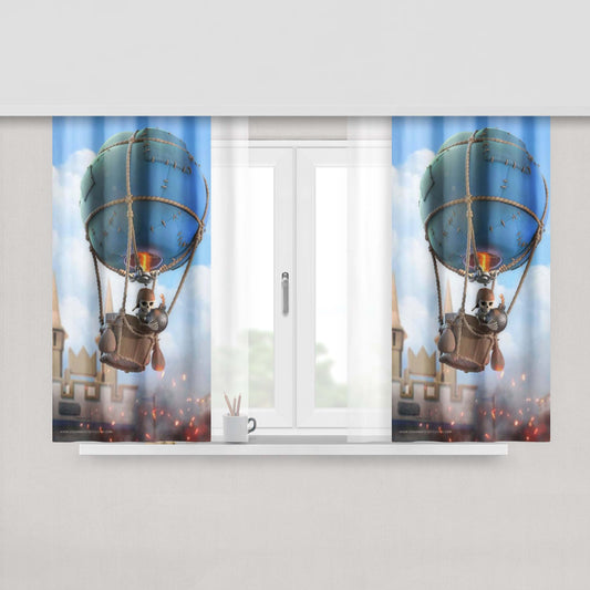 Clash Royale Ballon Bomb Peach Skin Window Curtains