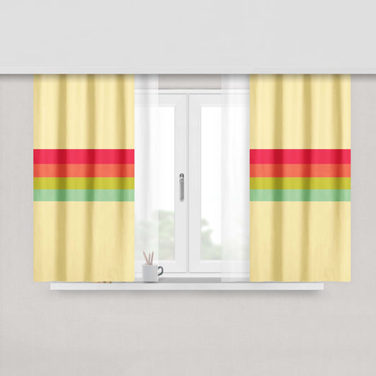 Clasic Retro Stripes Peach Skin Window Curtains