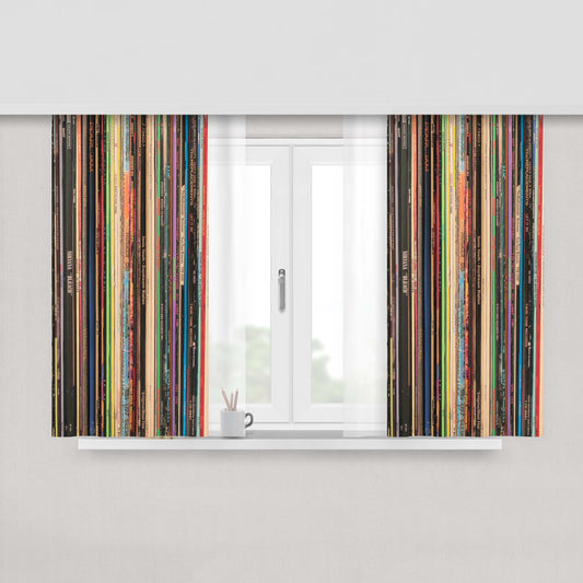 Classic Alternative Rock Records Collection Peach Skin Window Curtains