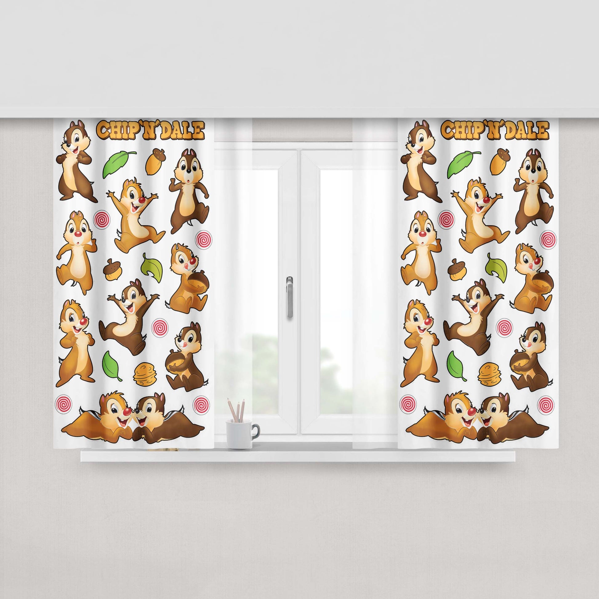 Classic Chip N Dale Peach Skin Window Curtains