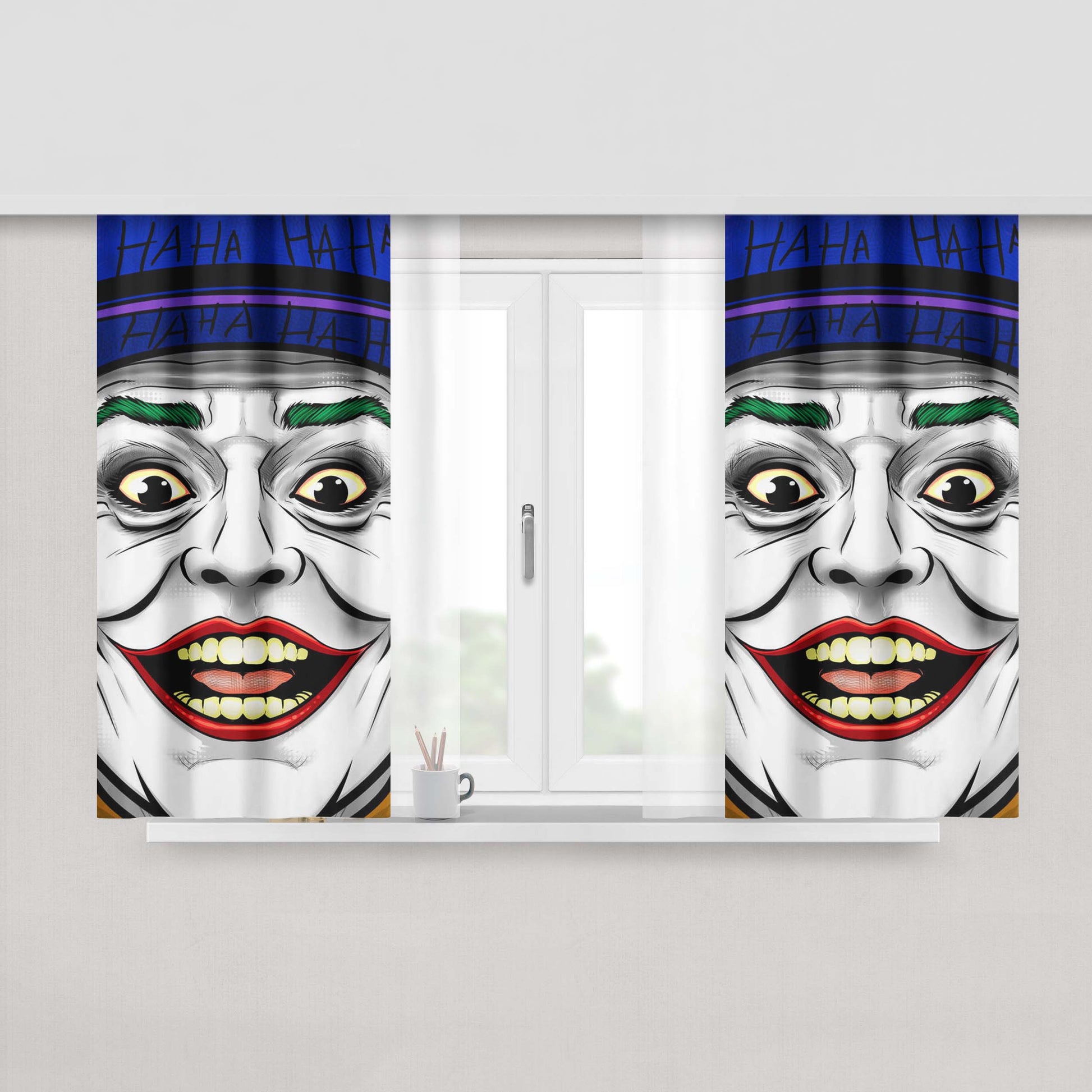 Classic Joker Laugh Peach Skin Window Curtains