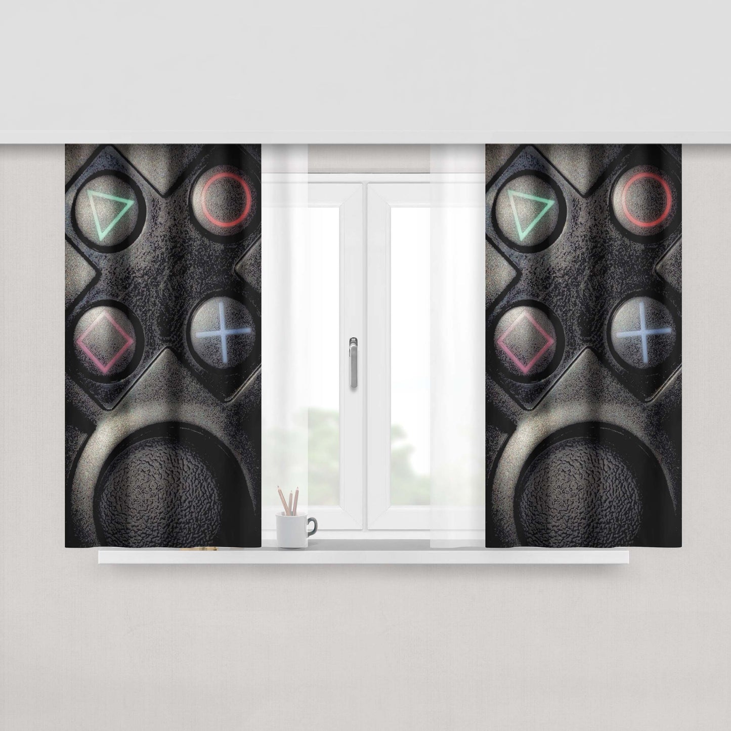 Classic Playstation Stick Peach Skin Window Curtains