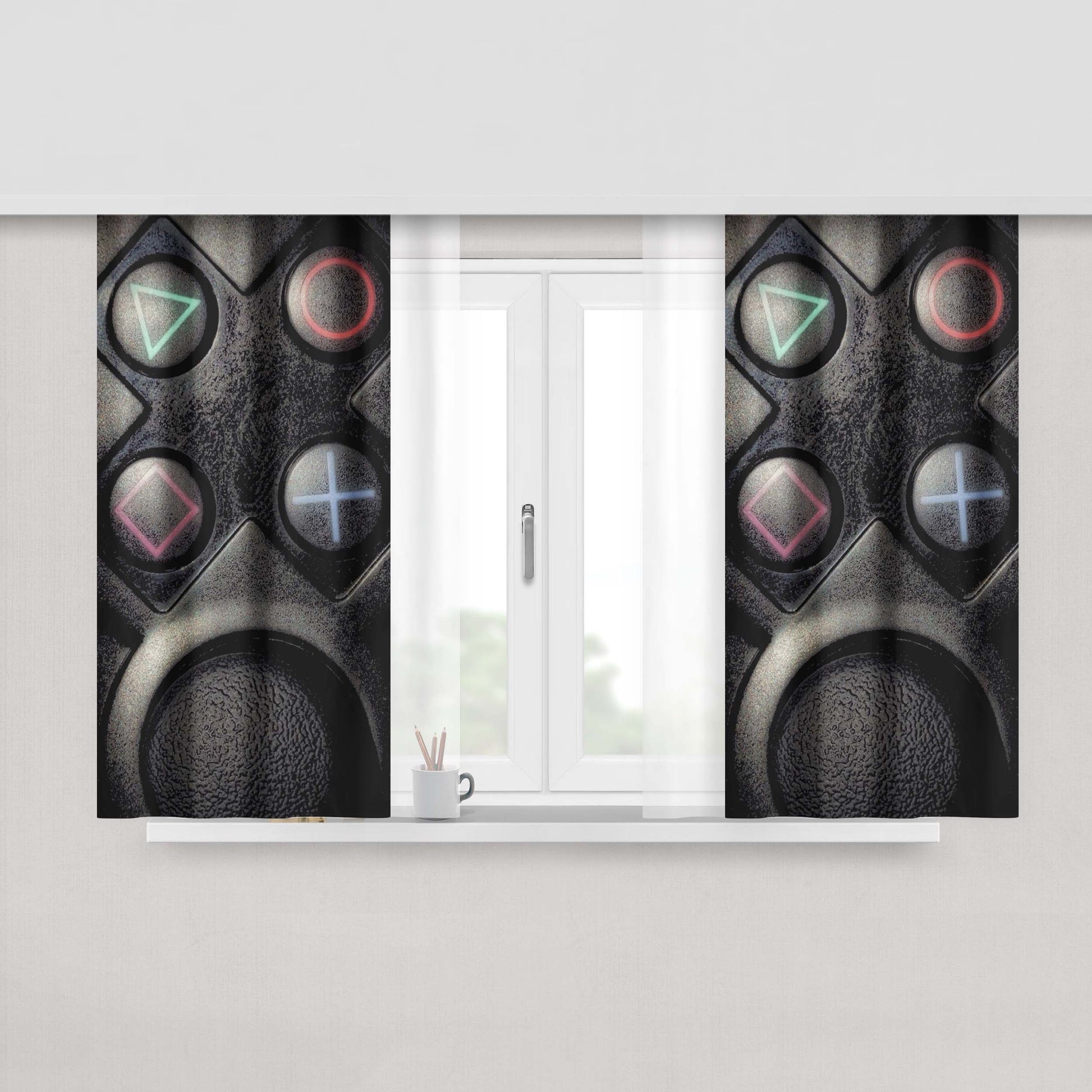 Classic Playstation Stick Peach Skin Window Curtains