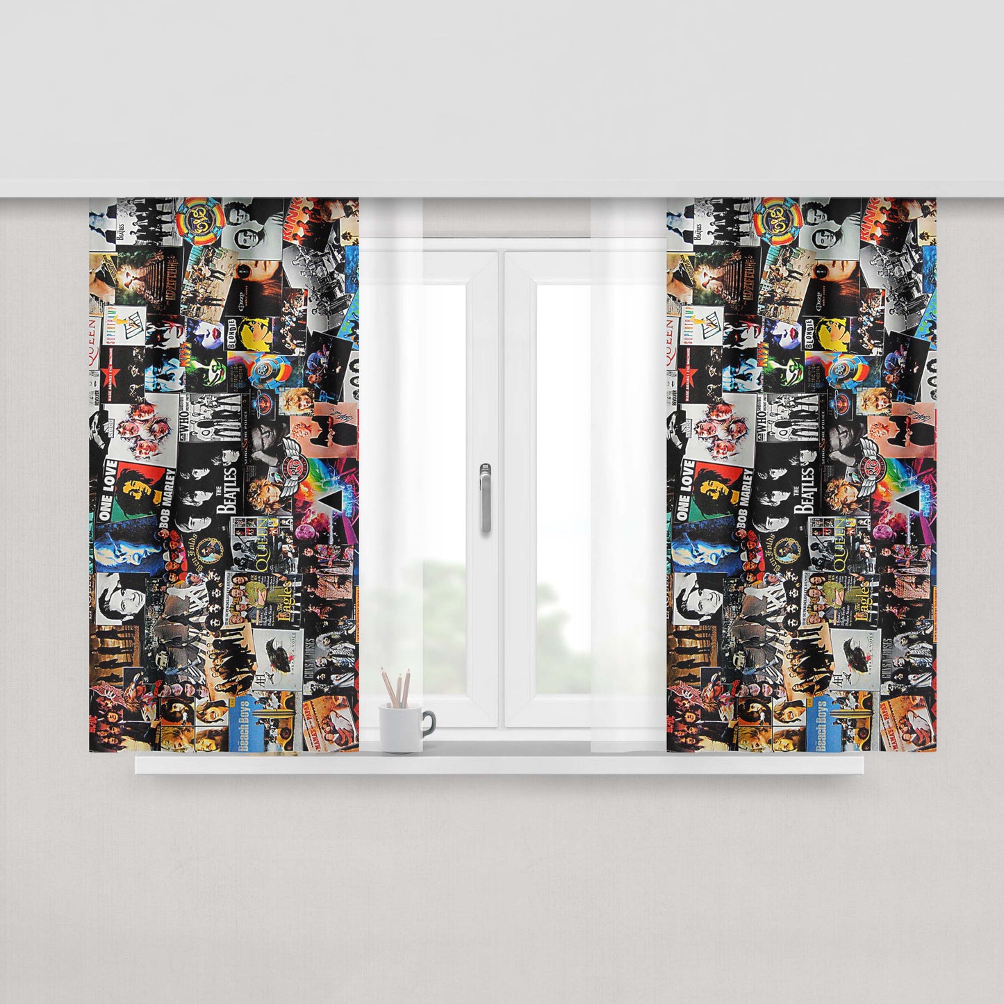 Classic Rock College Album Peach Skin Window Curtains