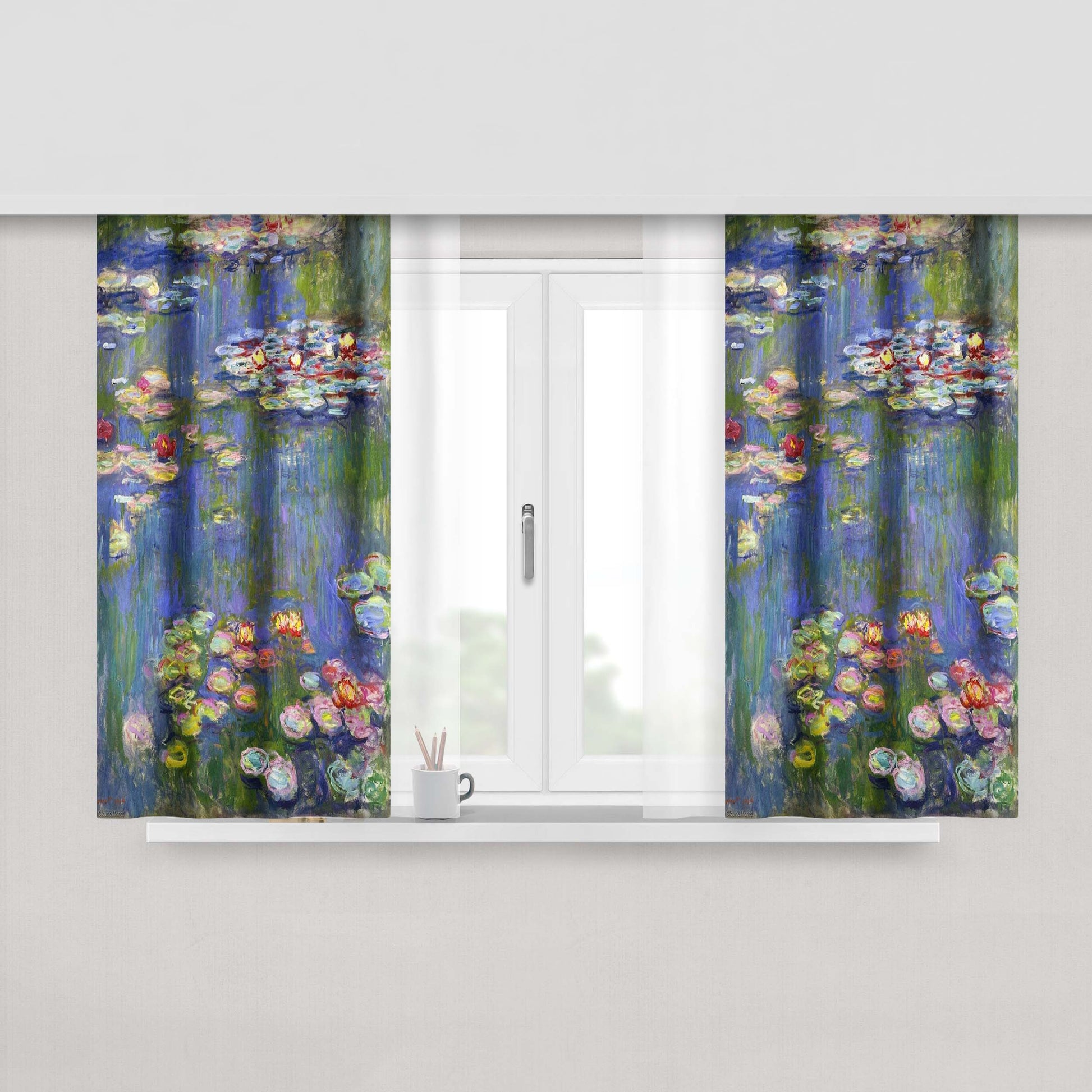 Claude Monet Water Lilies Peach Skin Window Curtains