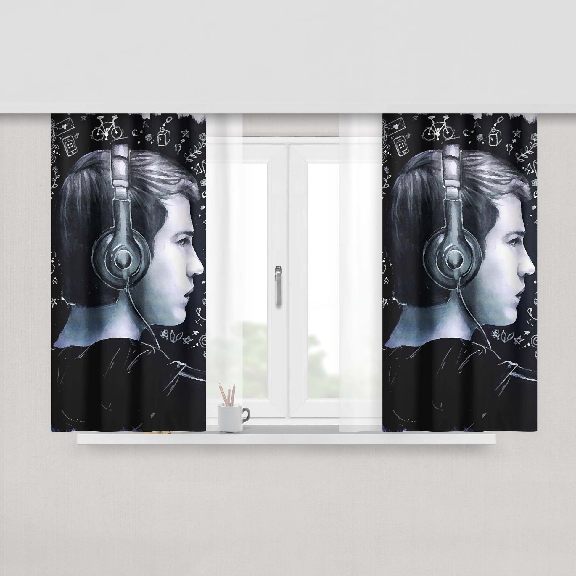 Clay Jensen Dylan Minnette 13 Reasons Why Peach Skin Window Curtains
