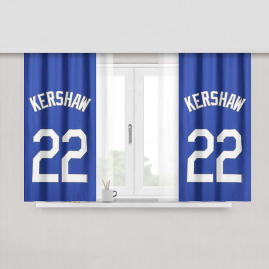 Clayton Kershaw Jersey Peach Skin Window Curtains