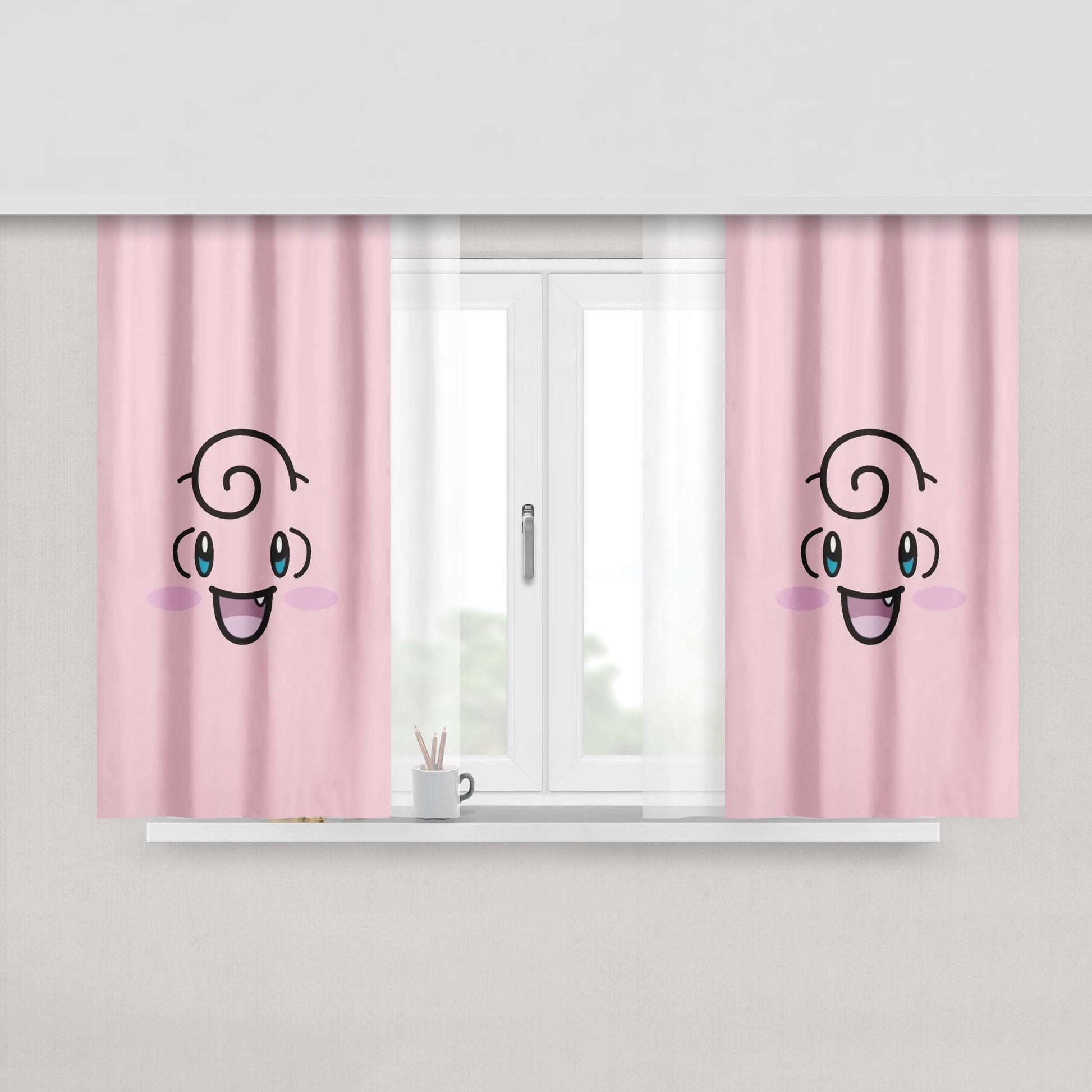 Clefairy Pokemon Peach Skin Window Curtains