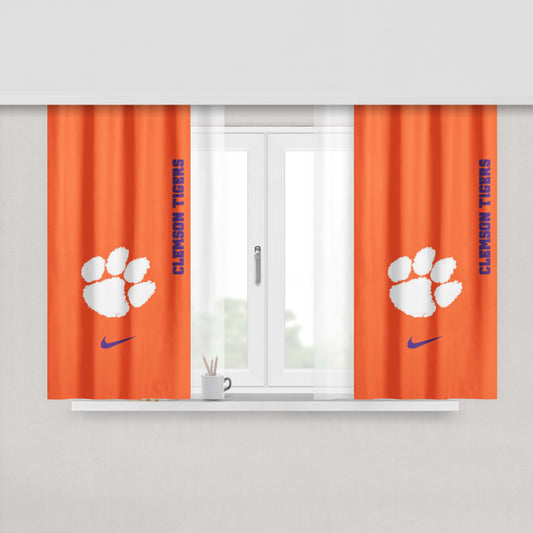 Clemson Tigers Football Peach Skin Window Curtains